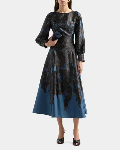 Misook Abstract A-Line Midi Dress | Thumbnail 2 Misook Abstract A-Line Midi Dress | Thumbnail 2