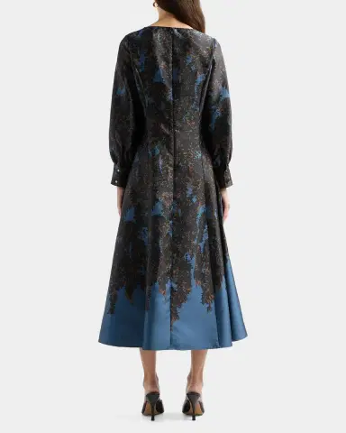 Misook Abstract A-Line Midi Dress | Thumbnail 3 Misook Abstract A-Line Midi Dress | Thumbnail 3