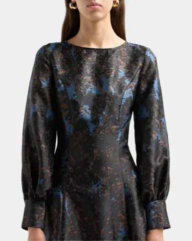 Misook Abstract A-Line Midi Dress | Thumbnail 4 Misook Abstract A-Line Midi Dress | Thumbnail 4
