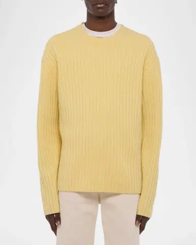 Helmut Lang Men's Rib-Knit Wool Sweater | Thumbnail 4 Helmut Lang Men's Rib-Knit Wool Sweater | Thumbnail 4