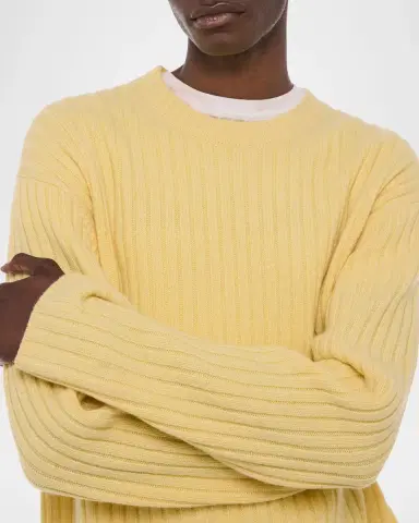 Helmut Lang Men's Rib-Knit Wool Sweater | Thumbnail 5 Helmut Lang Men's Rib-Knit Wool Sweater | Thumbnail 5