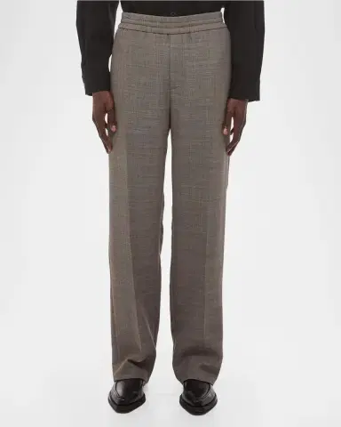 Helmut Lang Men's Crease-Front Wool-Blend Trousers | Thumbnail 4 Helmut Lang Men's Crease-Front Wool-Blend Trousers | Thumbnail 4