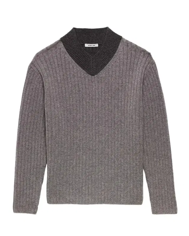 Men's Contrast V-Neck Wool Sweater Men's Contrast V-Neck Wool Sweater