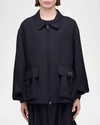 Adidas Men's Blouson Spread-Collar Jacket | Thumbnail 4 Adidas Men's Blouson Spread-Collar Jacket | Thumbnail 4