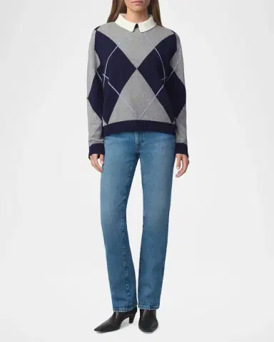Joe's Jeans The Jude Argyle Wool-Blend Collared Sweater | Thumbnail 2 Joe's Jeans The Jude Argyle Wool-Blend Collared Sweater | Thumbnail 2