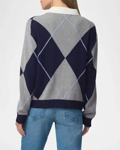 Joe's Jeans The Jude Argyle Wool-Blend Collared Sweater | Thumbnail 3 Joe's Jeans The Jude Argyle Wool-Blend Collared Sweater | Thumbnail 3