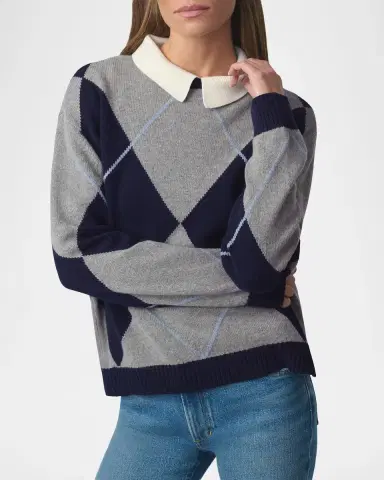 Joe's Jeans The Jude Argyle Wool-Blend Collared Sweater | Thumbnail 5 Joe's Jeans The Jude Argyle Wool-Blend Collared Sweater | Thumbnail 5