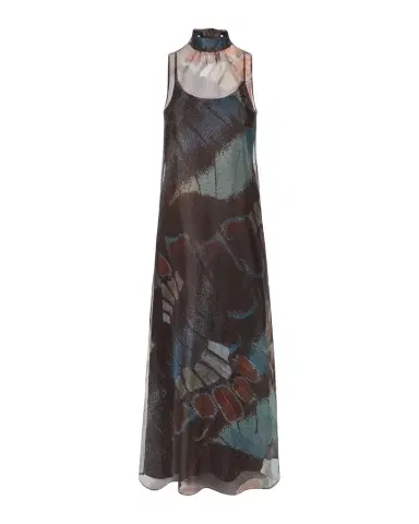 Staud Albee Butterfly Tie-Neck Maxi Dress | Thumbnail 1 Staud Albee Butterfly Tie-Neck Maxi Dress | Thumbnail 1