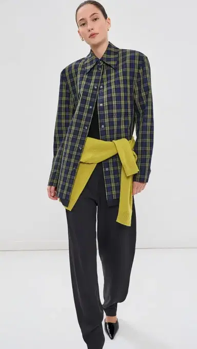 Tibi Techy Plaid Easy Shirt Jacket | Thumbnail 4 Tibi Techy Plaid Easy Shirt Jacket | Thumbnail 4