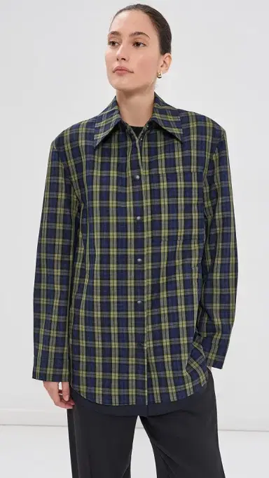Tibi Techy Plaid Easy Shirt Jacket | Thumbnail 6 Tibi Techy Plaid Easy Shirt Jacket | Thumbnail 6