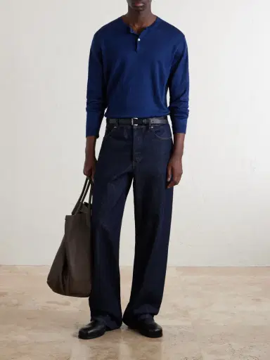 Anderson & Sheppard Linen Henley Sweater - Men | Thumbnail 2 Anderson & Sheppard Linen Henley Sweater - Men | Thumbnail 2