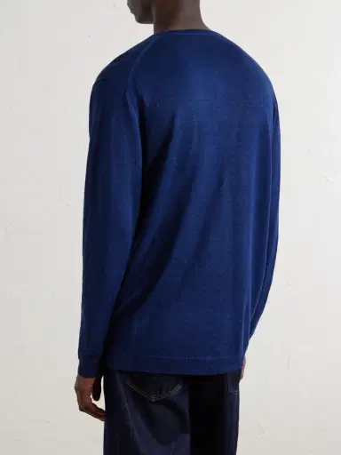 Anderson & Sheppard Linen Henley Sweater - Men | Thumbnail 4 Anderson & Sheppard Linen Henley Sweater - Men | Thumbnail 4