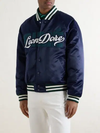 Aimé Leon Dore Logo-Embroidered Satin Varsity Jacket - Men | Thumbnail 3 Aimé Leon Dore Logo-Embroidered Satin Varsity Jacket - Men | Thumbnail 3