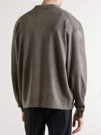 ATON Linen and Cotton-Blend Half-Zip Polo Sweater - Men | Thumbnail 4 ATON Linen and Cotton-Blend Half-Zip Polo Sweater - Men | Thumbnail 4