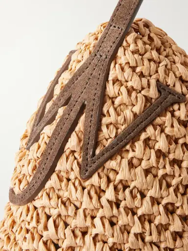 JW Anderson Bulb Leather-Trimmed Raffia Tote Bag - Men | Thumbnail 5 JW Anderson Bulb Leather-Trimmed Raffia Tote Bag - Men | Thumbnail 5