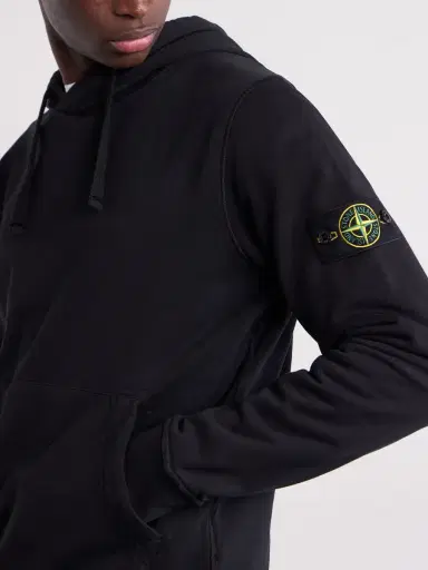 Stone Island Logo-Appliquéd Garment-Dyed Cotton-Fleece Hoodie - Men | Thumbnail 5 Stone Island Logo-Appliquéd Garment-Dyed Cotton-Fleece Hoodie - Men | Thumbnail 5