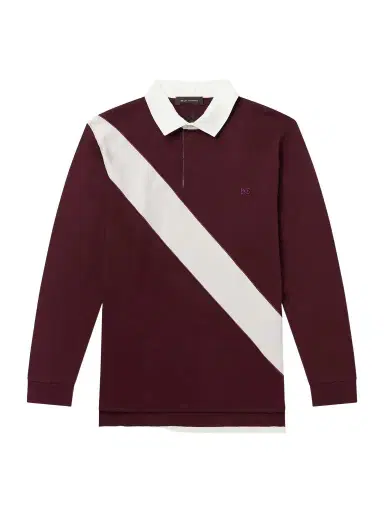 Wales Bonner Prism Linen-Trimmed Cotton-Jersey Polo Shirt - Men | Thumbnail 1 Wales Bonner Prism Linen-Trimmed Cotton-Jersey Polo Shirt - Men | Thumbnail 1
