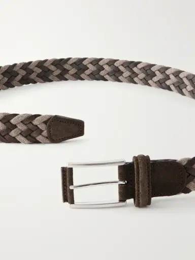 Anderson's 3.5 cm Suede-Trimmed Woven Belt - Men | Thumbnail 3 Anderson's 3.5 cm Suede-Trimmed Woven Belt - Men | Thumbnail 3