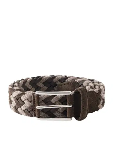 Anderson's 3.5 cm Suede-Trimmed Woven Belt - Men | Thumbnail 1 Anderson's 3.5 cm Suede-Trimmed Woven Belt - Men | Thumbnail 1