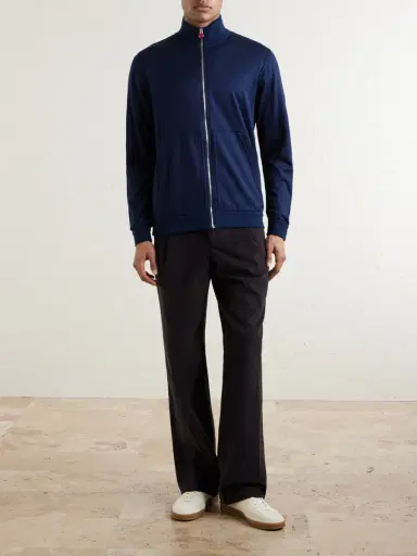 Kiton Cotton and Silk-Blend Zip-Up Sweater - Men | Thumbnail 2 Kiton Cotton and Silk-Blend Zip-Up Sweater - Men | Thumbnail 2