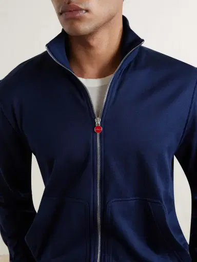 Kiton Cotton and Silk-Blend Zip-Up Sweater - Men | Thumbnail 4 Kiton Cotton and Silk-Blend Zip-Up Sweater - Men | Thumbnail 4