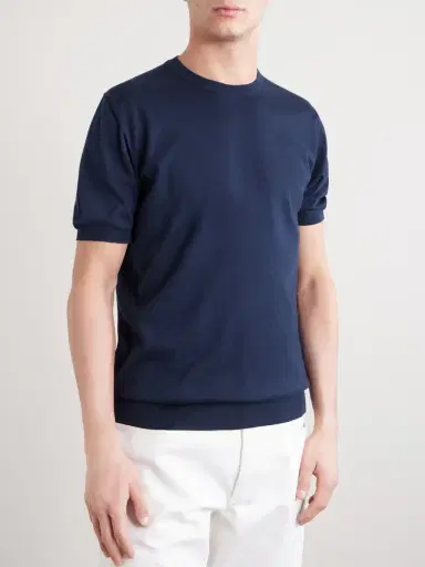 Kiton Knitted Cotton T-Shirt - Men | Thumbnail 3 Kiton Knitted Cotton T-Shirt - Men | Thumbnail 3