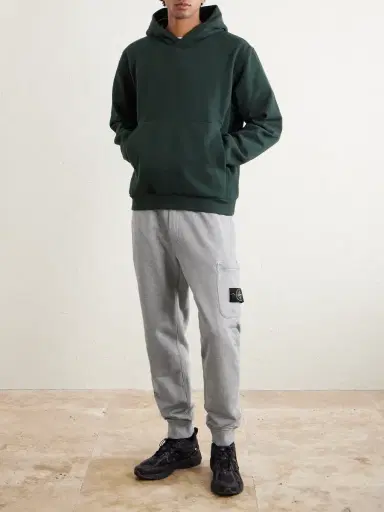 Stone Island Logo-Appliquéd Organic Cotton-Jersey Sweatpants - Men | Thumbnail 2 Stone Island Logo-Appliquéd Organic Cotton-Jersey Sweatpants - Men | Thumbnail 2