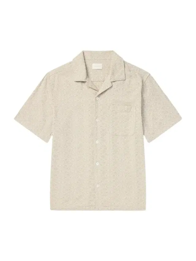 Novelty Camp-Collar Cotton-Jacquard Shirt - Men Novelty Camp-Collar Cotton-Jacquard Shirt - Men