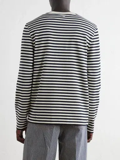 AMI PARIS Logo-Embroidered Striped Cotton-Jersey T-Shirt - Men | Thumbnail 4 AMI PARIS Logo-Embroidered Striped Cotton-Jersey T-Shirt - Men | Thumbnail 4