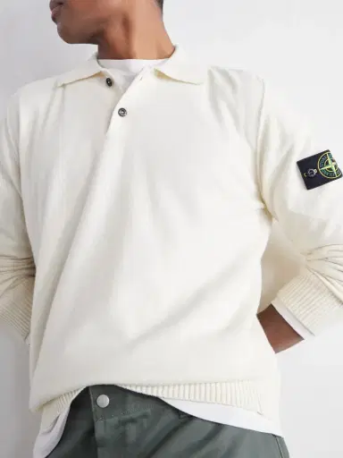 Stone Island Logo-Appliquéd Virgin Wool Polo Shirt - Men | Thumbnail 5 Stone Island Logo-Appliquéd Virgin Wool Polo Shirt - Men | Thumbnail 5