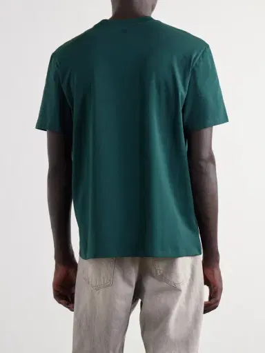 AMI PARIS Logo-Embroidered Cotton-Jersey T-Shirt - Men | Thumbnail 4 AMI PARIS Logo-Embroidered Cotton-Jersey T-Shirt - Men | Thumbnail 4