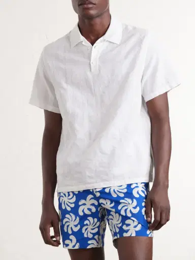 Onia Cotton and Linen-Blend Polo Shirt - Men | Thumbnail 3 Onia Cotton and Linen-Blend Polo Shirt - Men | Thumbnail 3