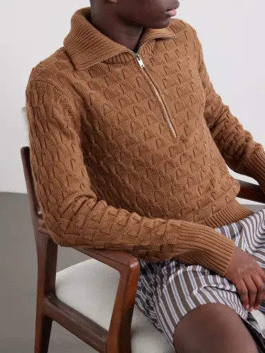 Wales Bonner Wool Half-Zip Sweater - Men | Thumbnail 5 Wales Bonner Wool Half-Zip Sweater - Men | Thumbnail 5