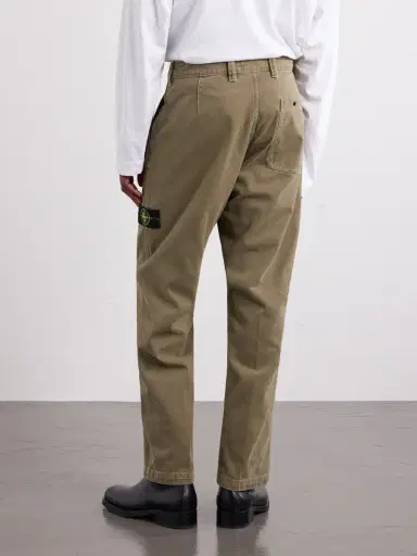 Stone Island Logo-Appliquéd Straight-Leg Garment-Dyed Cotton Trousers - Men | Thumbnail 4 Stone Island Logo-Appliquéd Straight-Leg Garment-Dyed Cotton Trousers - Men | Thumbnail 4