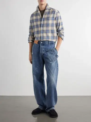 JW Anderson Twisted Logo-Debossed Straight-Leg Jeans - Men | Thumbnail 2 JW Anderson Twisted Logo-Debossed Straight-Leg Jeans - Men | Thumbnail 2