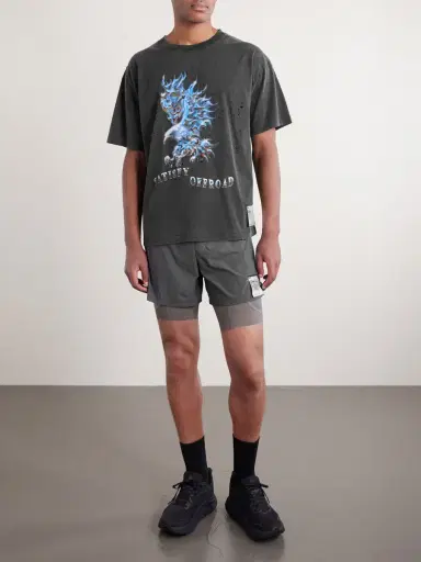 Satisfy Logo-Print Distressed MothTech™ Cotton-Jersey T-Shirt - Men | Thumbnail 2 Satisfy Logo-Print Distressed MothTech™ Cotton-Jersey T-Shirt - Men | Thumbnail 2
