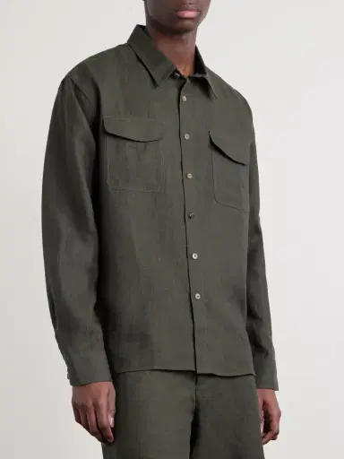 De Bonne Facture Linen Overshirt - Men | Thumbnail 3 De Bonne Facture Linen Overshirt - Men | Thumbnail 3