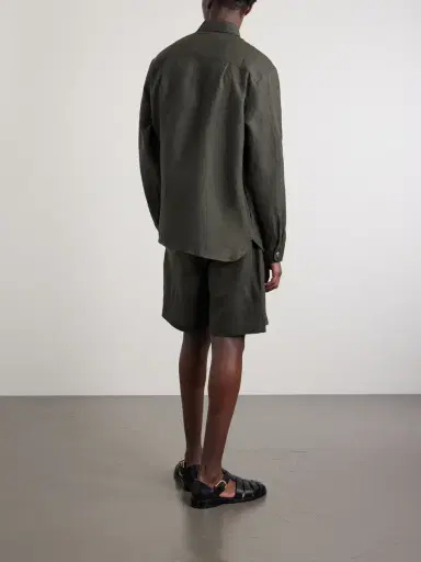 De Bonne Facture Linen Overshirt - Men | Thumbnail 4 De Bonne Facture Linen Overshirt - Men | Thumbnail 4