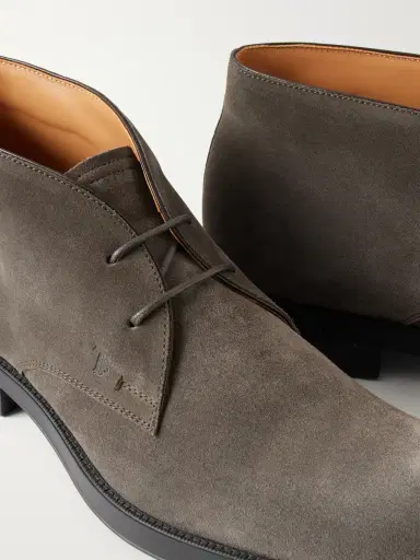 Tod's Logo Debossed Suede Lace-Up Boots - Men | Thumbnail 5 Tod's Logo Debossed Suede Lace-Up Boots - Men | Thumbnail 5
