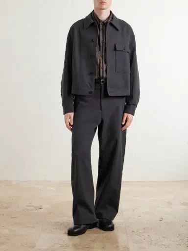 Studio Nicholson Barrel-Leg Cotton-Twill Trousers - Men | Thumbnail 2 Studio Nicholson Barrel-Leg Cotton-Twill Trousers - Men | Thumbnail 2