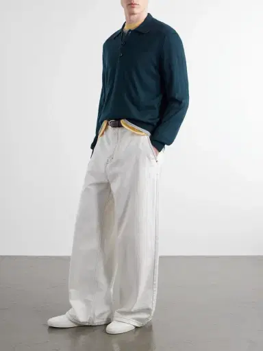 AMI PARIS Merino Wool Polo Shirt - Men | Thumbnail 2 AMI PARIS Merino Wool Polo Shirt - Men | Thumbnail 2