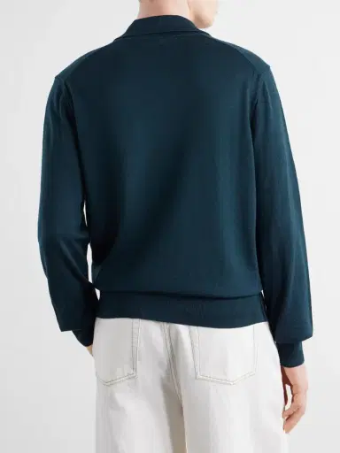 AMI PARIS Merino Wool Polo Shirt - Men | Thumbnail 4 AMI PARIS Merino Wool Polo Shirt - Men | Thumbnail 4