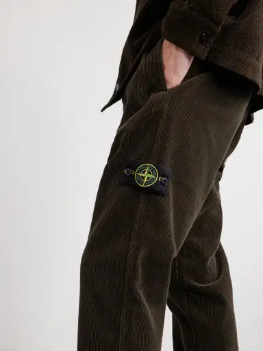 Stone Island Logo-Appliquéd Wide-Leg Cotton-Corduroy Trousers - Men | Thumbnail 5 Stone Island Logo-Appliquéd Wide-Leg Cotton-Corduroy Trousers - Men | Thumbnail 5