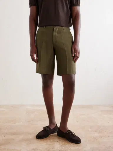 Anderson & Sheppard Straight-Leg Linen Shorts - Men | Thumbnail 3 Anderson & Sheppard Straight-Leg Linen Shorts - Men | Thumbnail 3