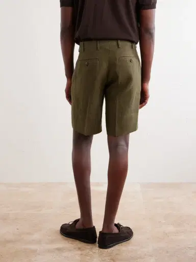 Anderson & Sheppard Straight-Leg Linen Shorts - Men | Thumbnail 4 Anderson & Sheppard Straight-Leg Linen Shorts - Men | Thumbnail 4