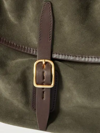 Bleu de Chauffe Margot Leather-Trimmed Suede Messenger Bag - Men | Thumbnail 4 Bleu de Chauffe Margot Leather-Trimmed Suede Messenger Bag - Men | Thumbnail 4