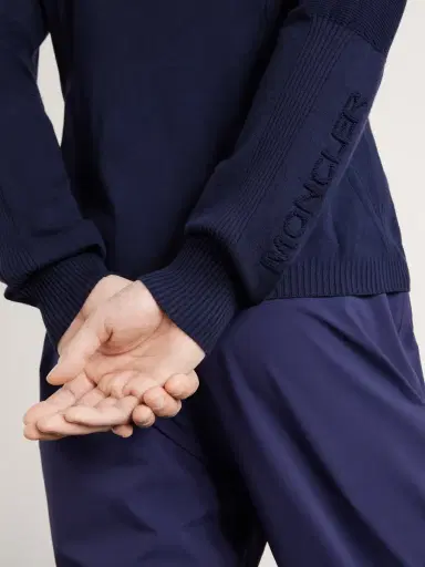 Moncler Grenoble Logo-Appliquéd Crepe Sweater - Men | Thumbnail 5 Moncler Grenoble Logo-Appliquéd Crepe Sweater - Men | Thumbnail 5