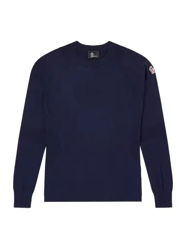 Moncler Grenoble Logo-Appliquéd Crepe Sweater - Men | Thumbnail 1 Moncler Grenoble Logo-Appliquéd Crepe Sweater - Men | Thumbnail 1