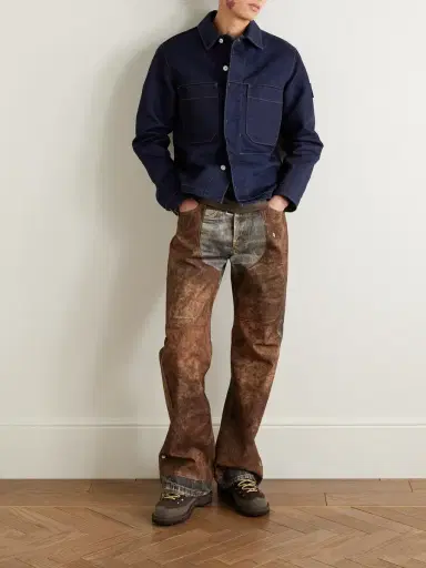 Stone Island Denim Research Logo-Appliquéd Indigo-Dyed Rinsed Denim Tela Jacket - Men | Thumbnail 2 Stone Island Denim Research Logo-Appliquéd Indigo-Dyed Rinsed Denim Tela Jacket - Men | Thumbnail 2