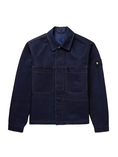 Stone Island Denim Research Logo-Appliquéd Indigo-Dyed Rinsed Denim Tela Jacket - Men | Thumbnail 1 Stone Island Denim Research Logo-Appliquéd Indigo-Dyed Rinsed Denim Tela Jacket - Men | Thumbnail 1